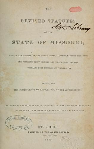  1. . Missouri statutes